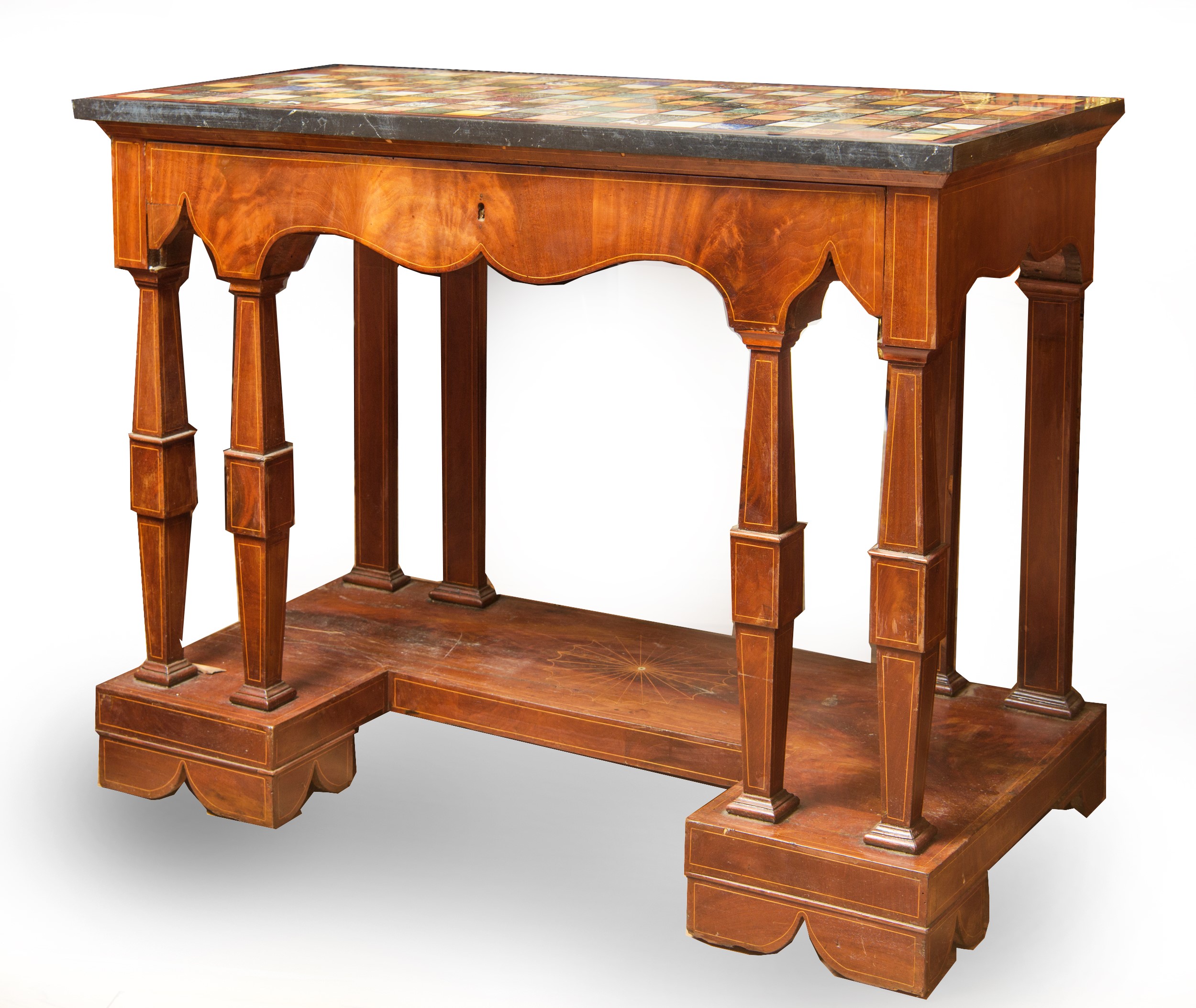 Consolle in legno di mogano, Italia, Carlo X, prima metà XIX secolo
