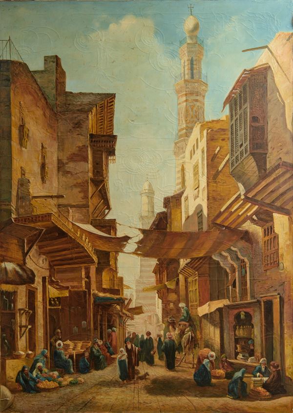 Scorcio del Cairo con la moschea di Emir Mindar