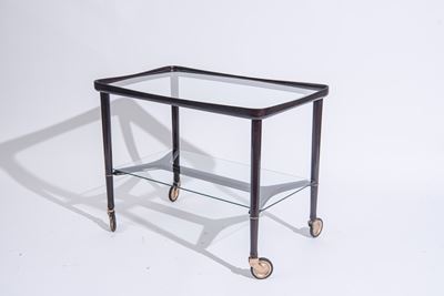 Carrello, mod. '48' - Legno e vetro molato