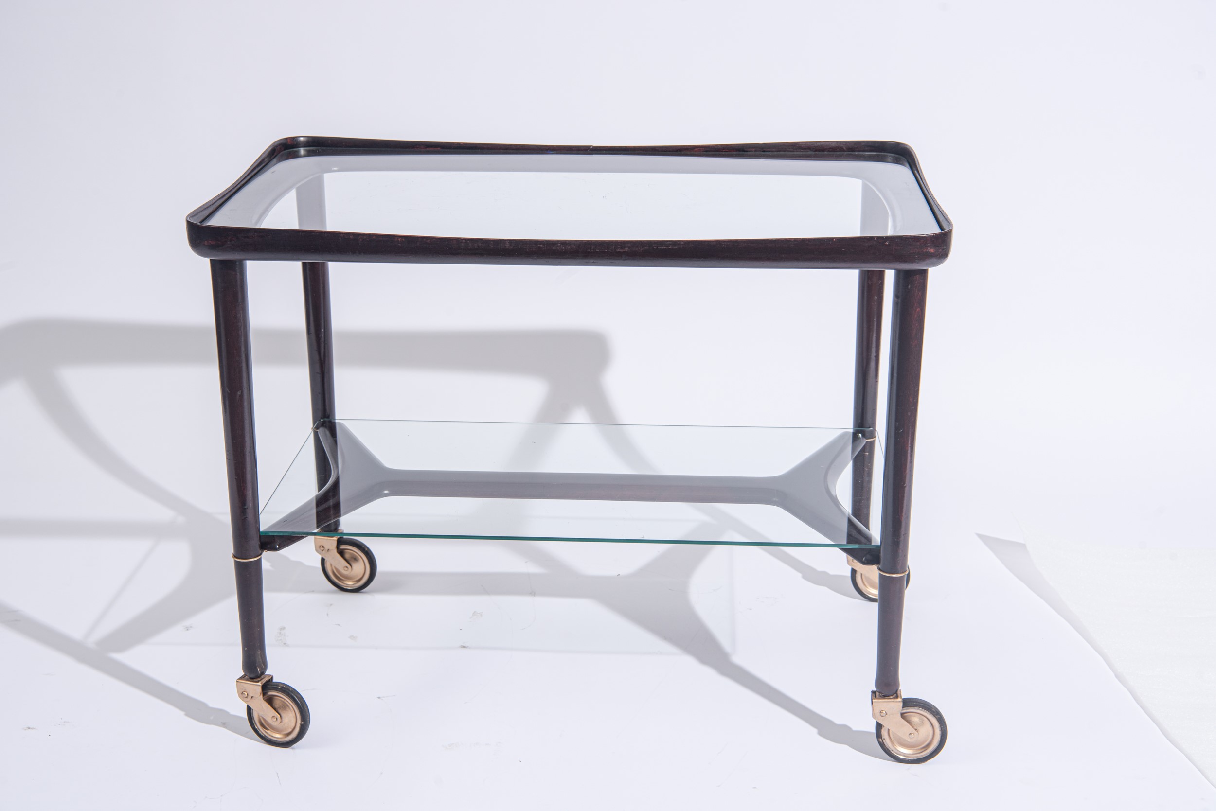 Ico Parisi - Carrello, mod. '48' - Legno e vetro molato