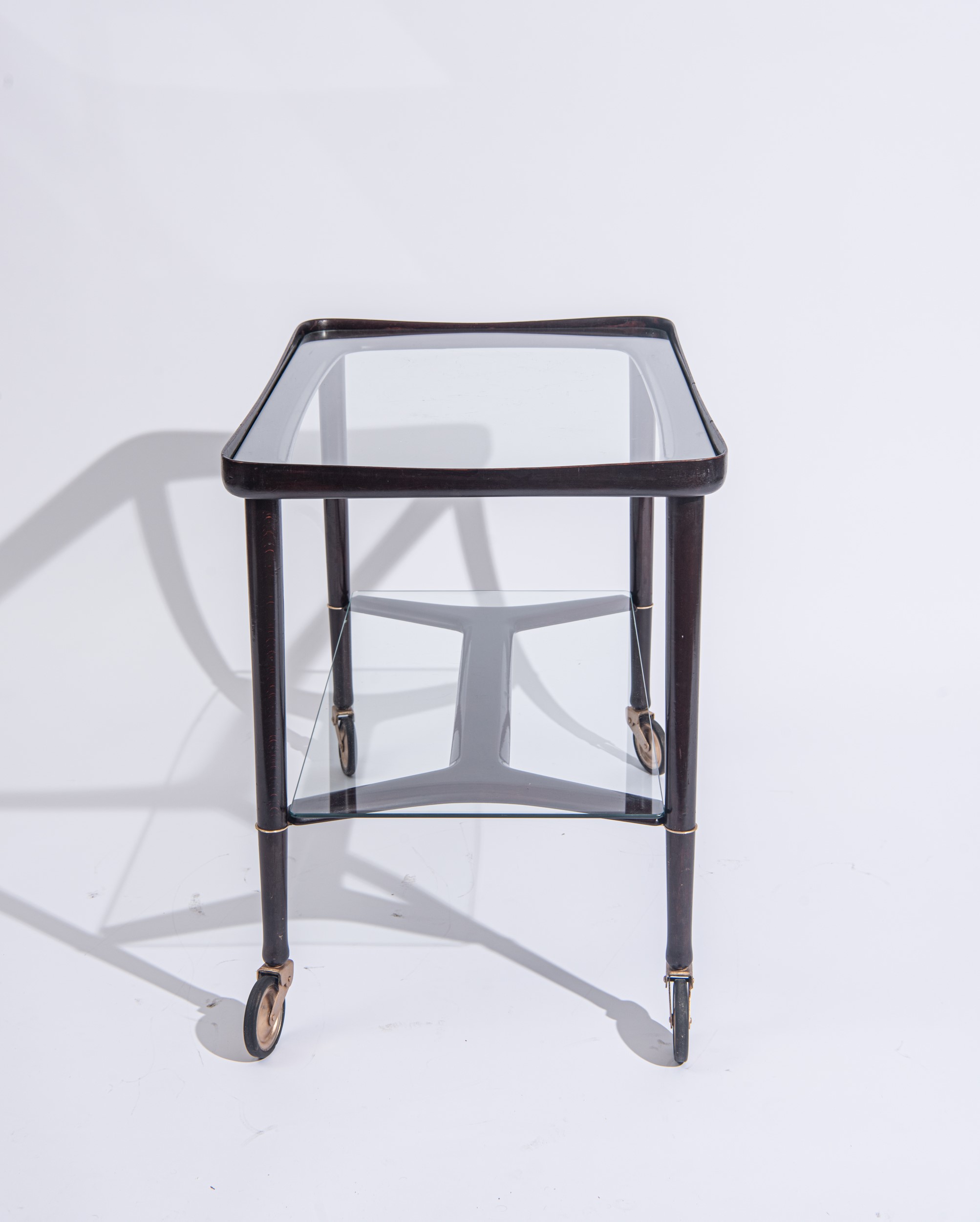 Ico Parisi - Carrello, mod. '48' - Legno e vetro molato