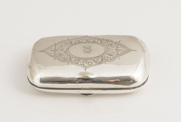 Portasigarette in metallo argentato