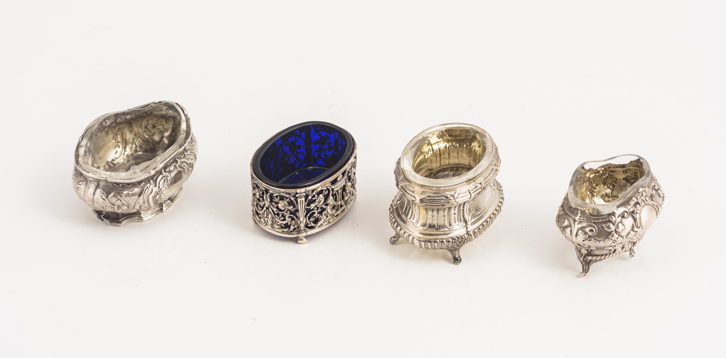 Quattro saliere in argento