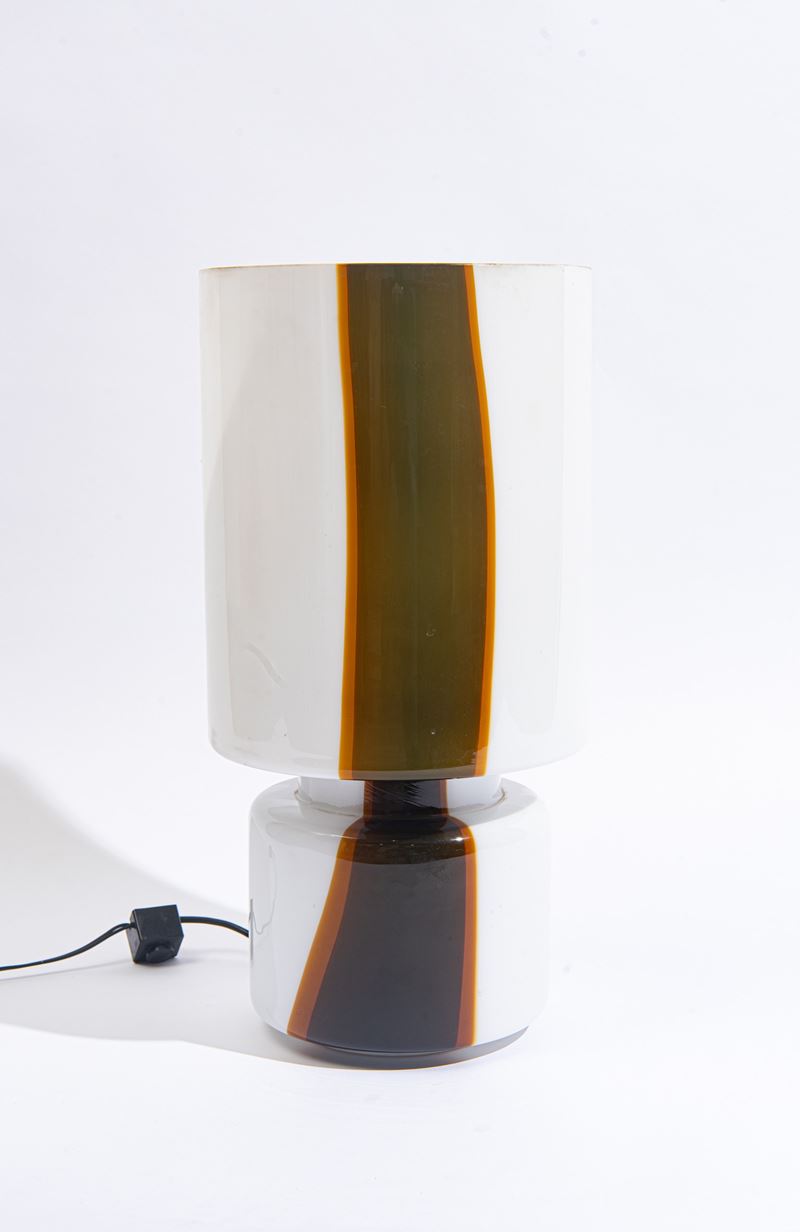 Lampada da tavolo in vetro, anni '70 del XX secolo