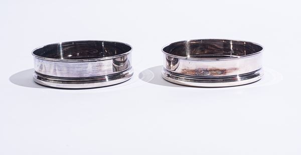 Coppia di portabottiglie in argento e radica - Pampaloni Firenze