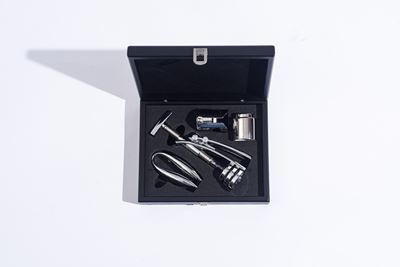 Set di accessori per vino, metallo argentato