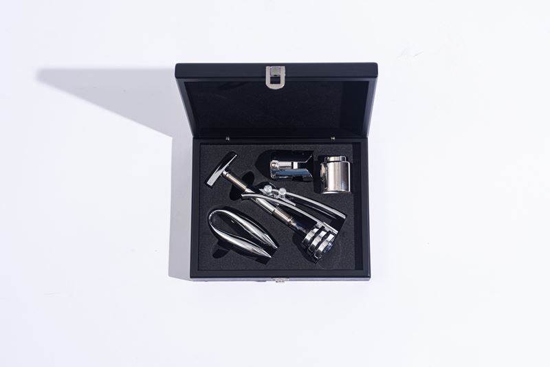 Set di accessori per vino, metallo argentato