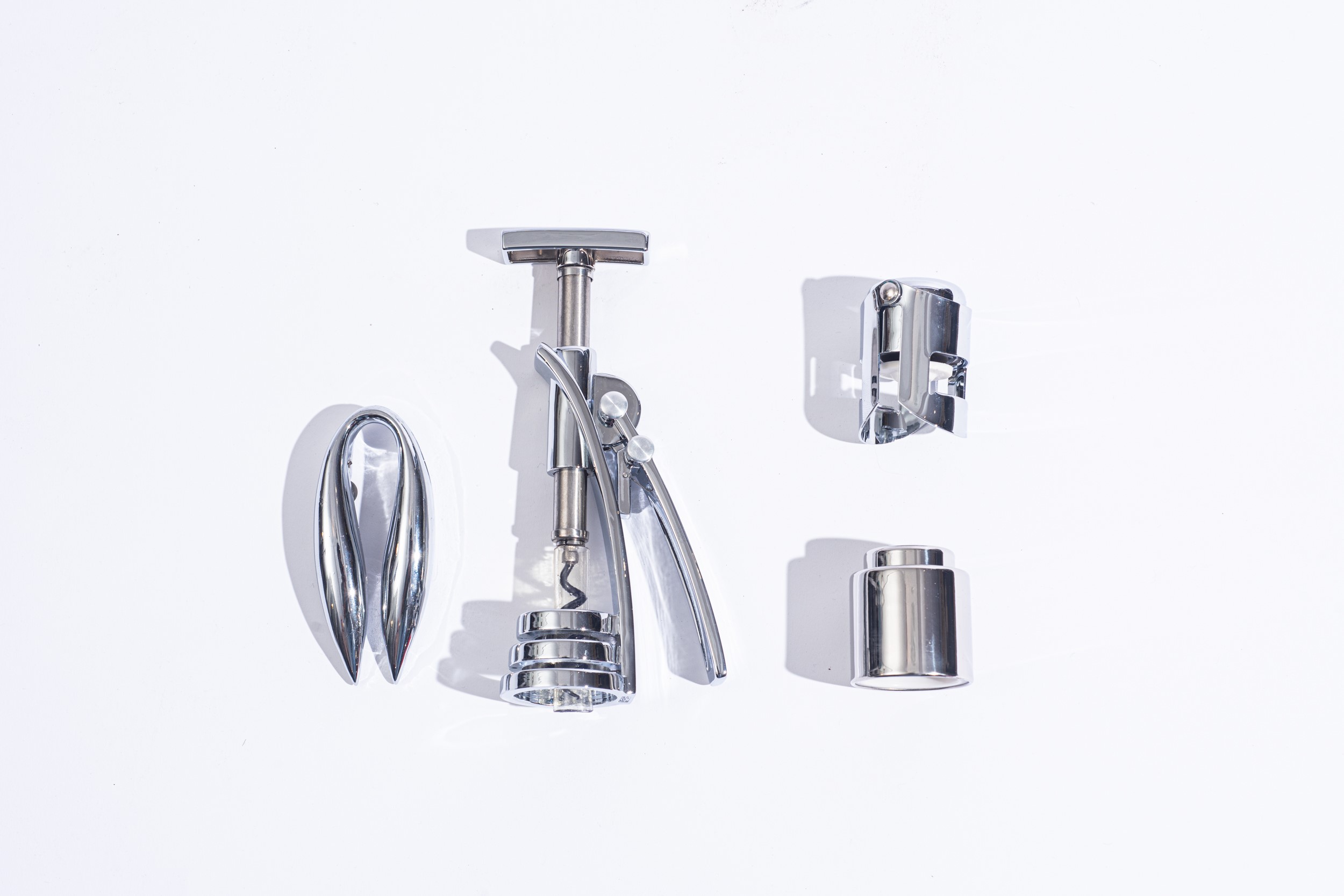 Set di accessori per vino, metallo argentato