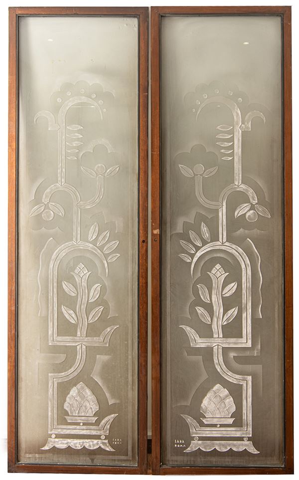 Coppia di ante a vetri