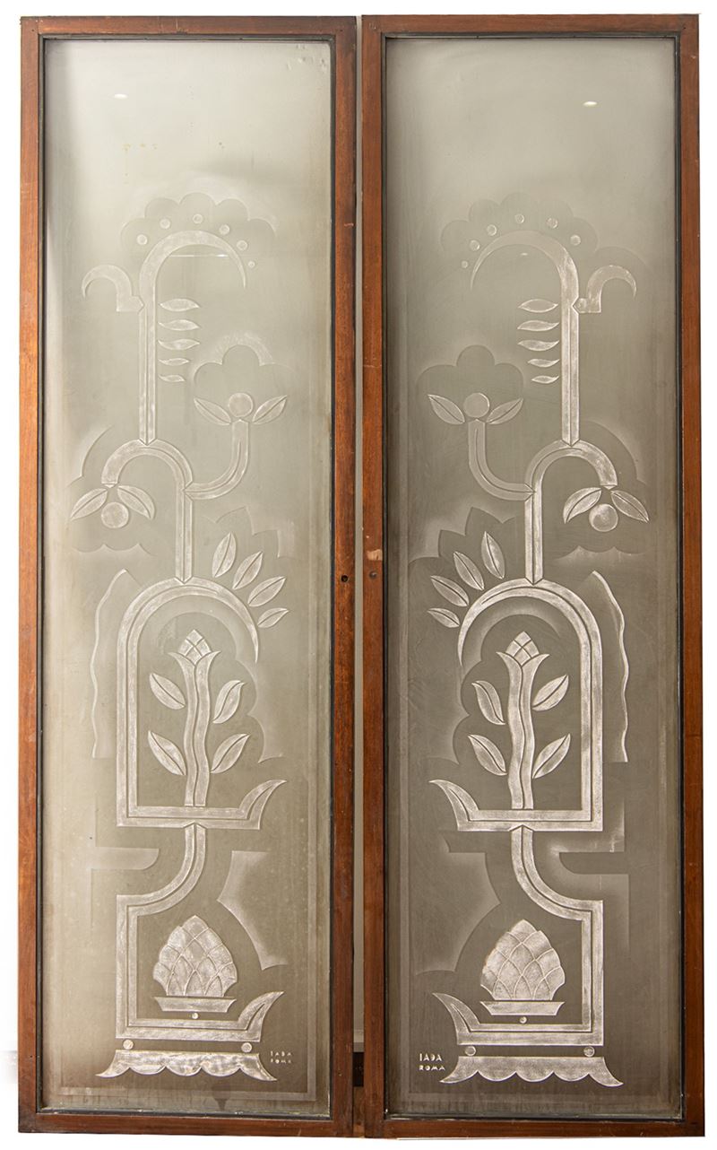 Coppia di ante a vetri