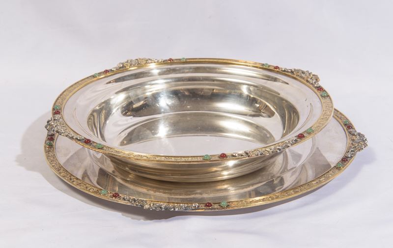 Centrotavola in argento 800