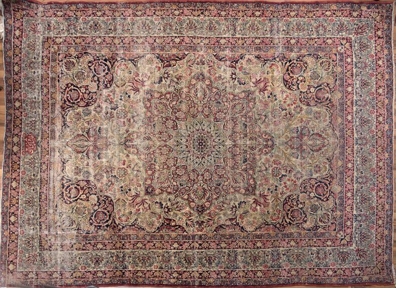 Tappeto Kirman Laver/Tabriz, lana, inizio XX secolo