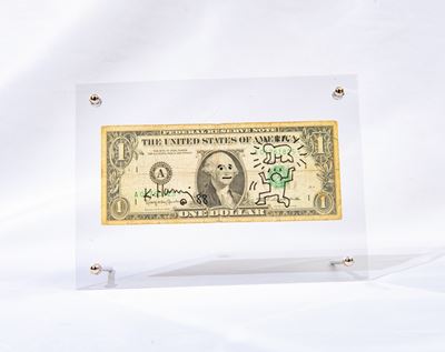 One Dollar (disegno a pennarello nero su banconota da 1 dollaro), 1988