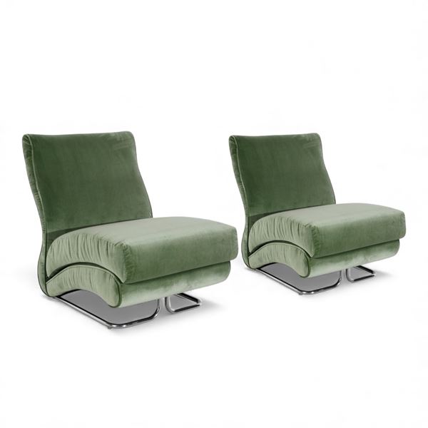 Vittorio Varo - Coppia di poltrone, mod. "Il cigno"