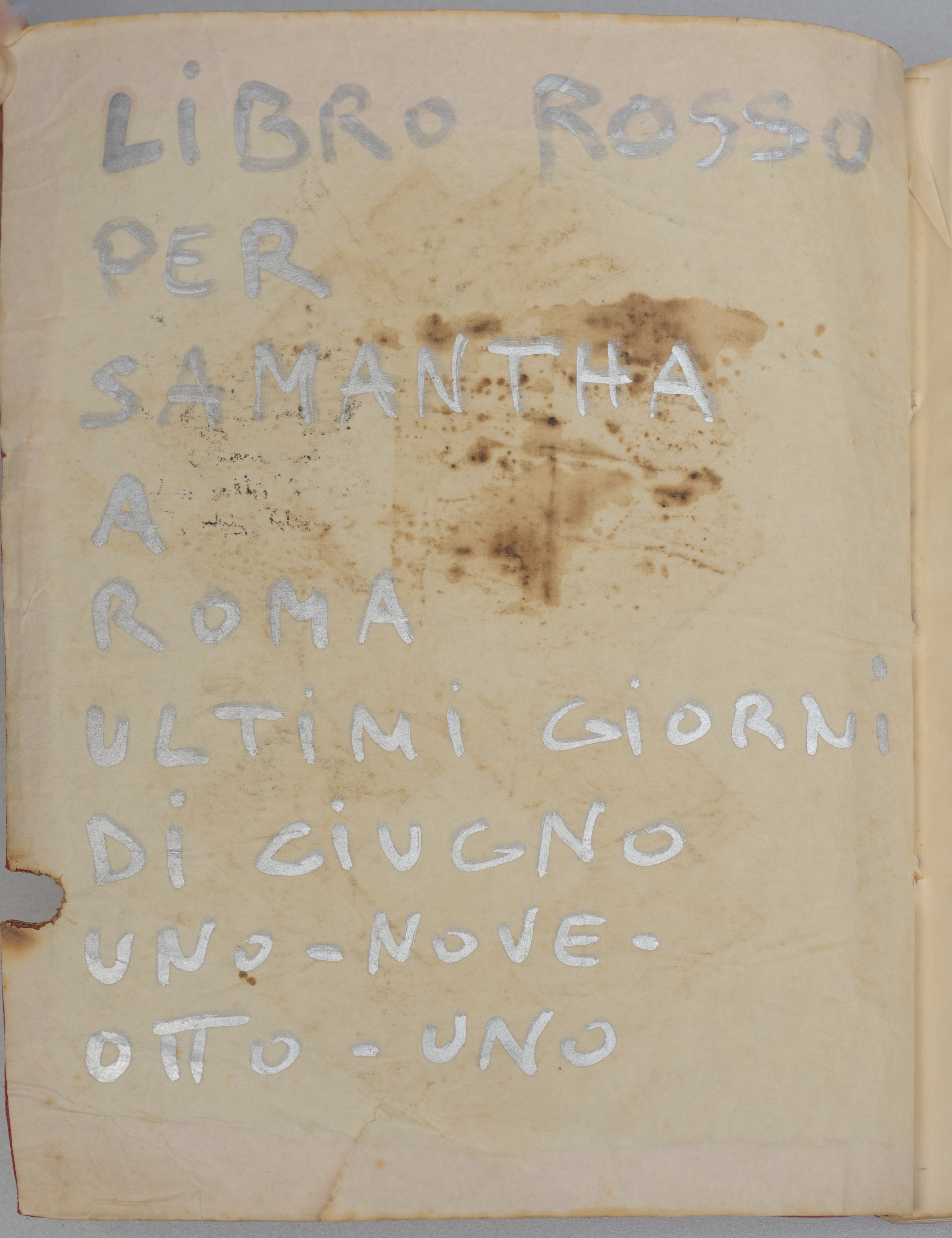 Alighiero Boetti - Libro rosso – Quaderno di lavoro con stencil e studi preparatori per la serie ...