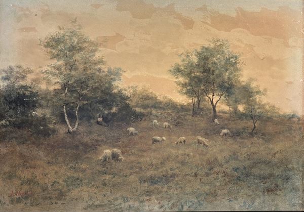 Anton Mauve - Gregge al pascolo