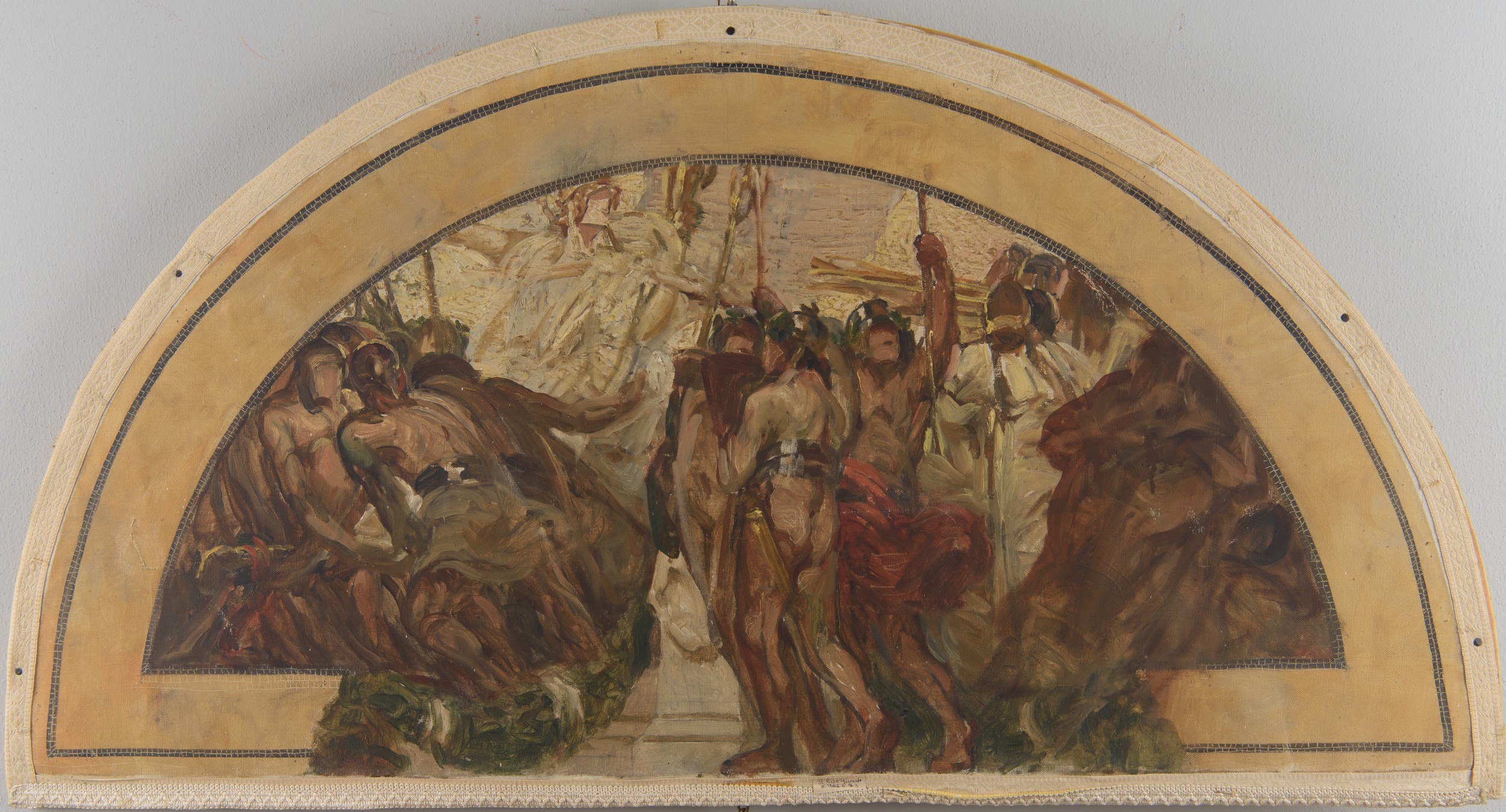 Quattro lunette raffiguranti scene allegoriche