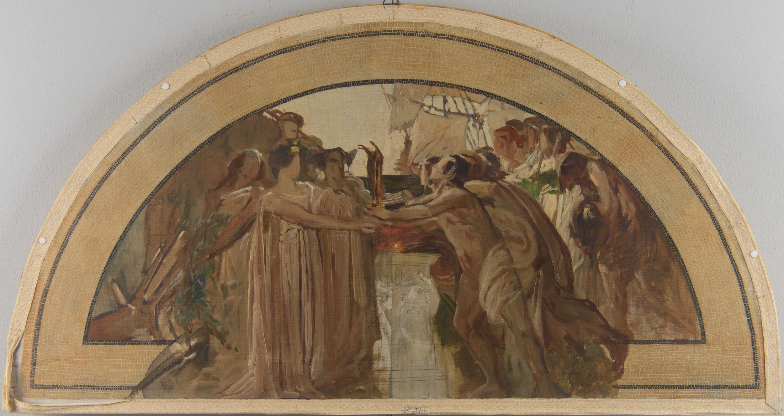 Quattro lunette raffiguranti scene allegoriche