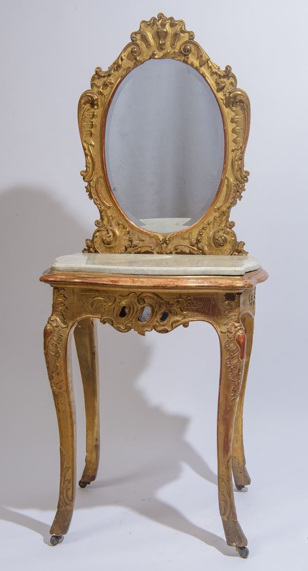 Piccola consolle con specchiera