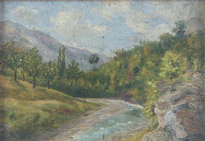 La Stura a Vignola (Cuneo) – olio su tavola (1906)