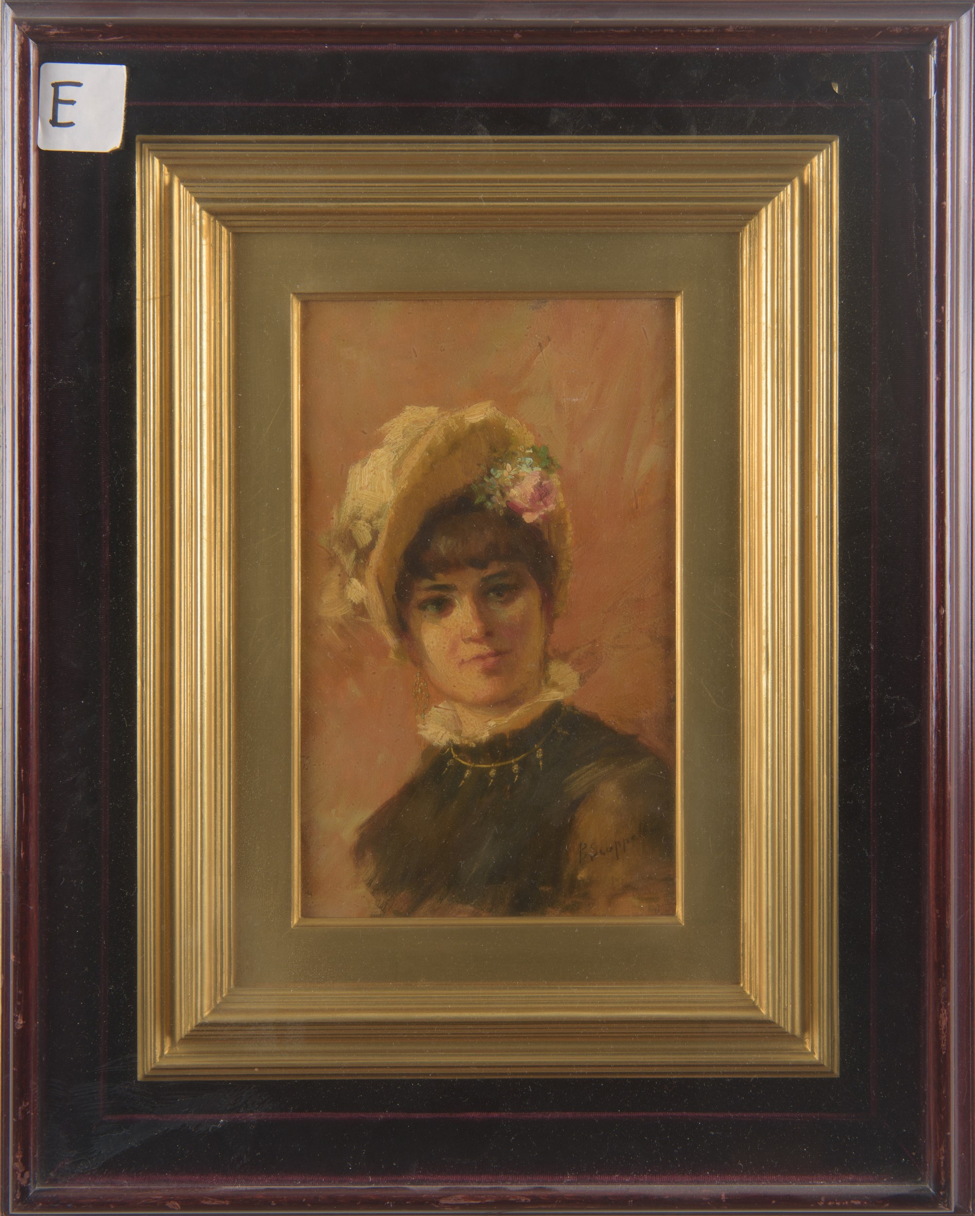 Pietro Scoppetta - Ritratto di fanciulla, olio su tavola