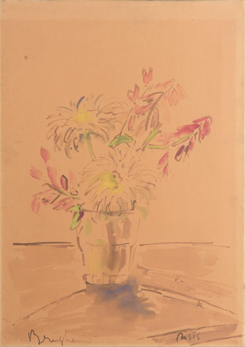 Filippo De Pisis - Fiori nel bicchiere