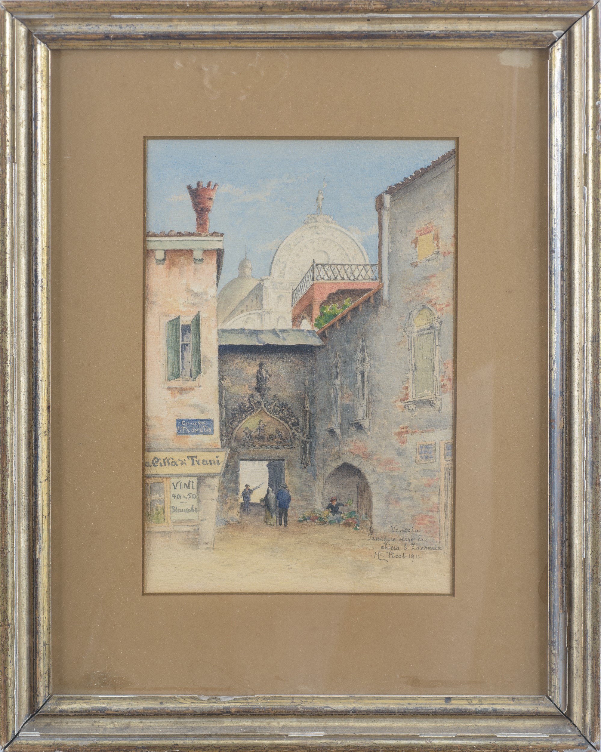 Scorcio di Venezia (passaggio verso la chiesa di San Zaccaria), acquarello su carta, 1911