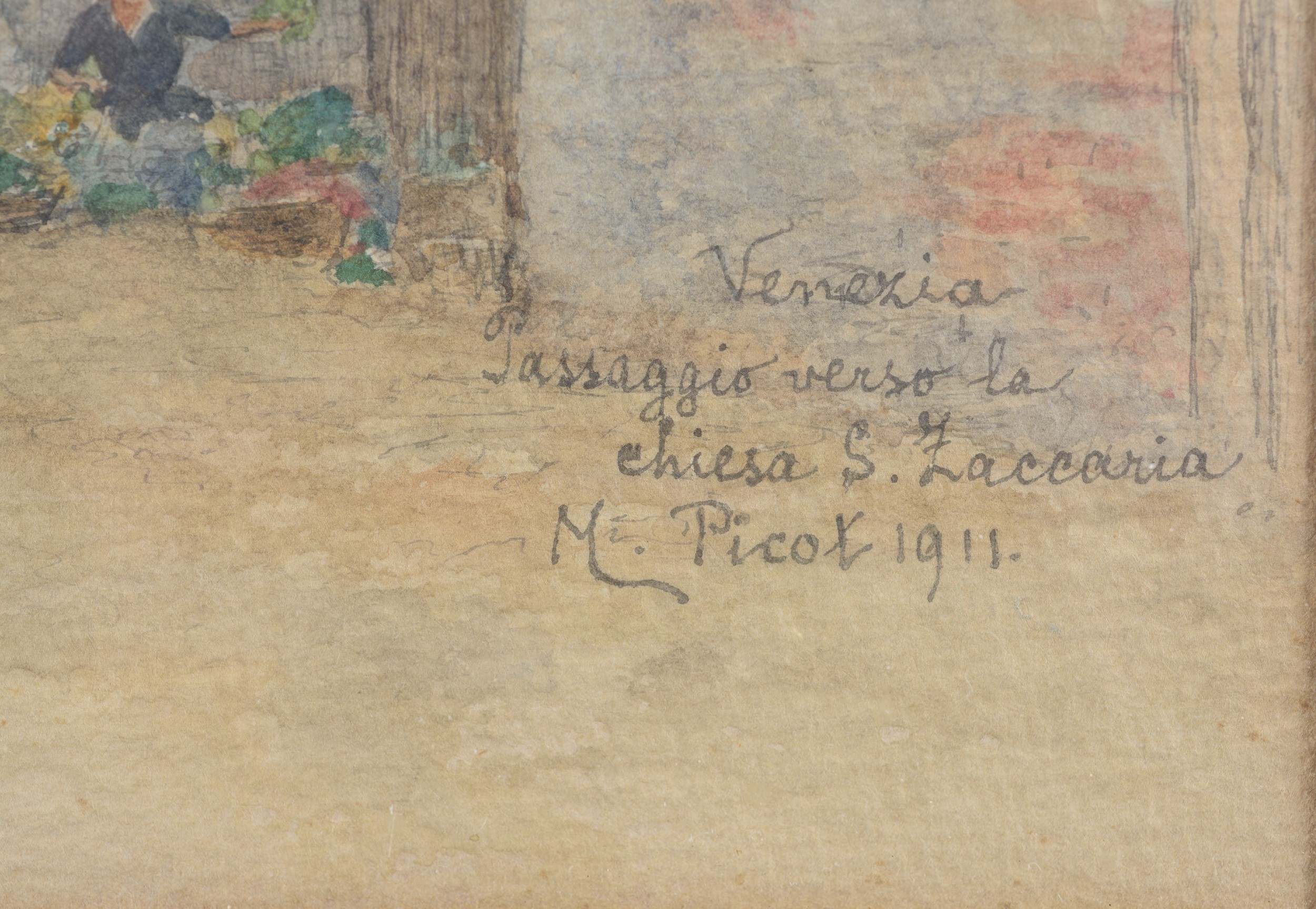 Scorcio di Venezia (passaggio verso la chiesa di San Zaccaria), acquarello su carta, 1911