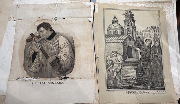 Lotto di stampe a soggetto religioso