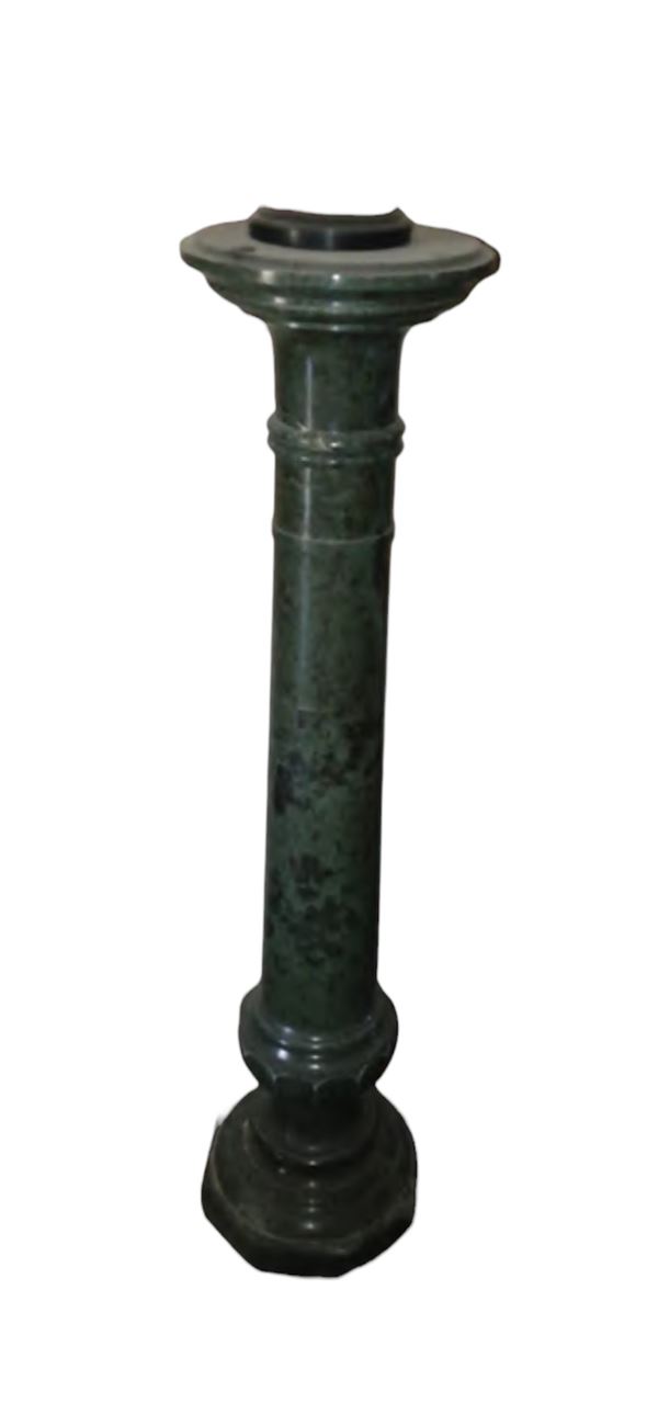 Colonna reggivaso in marmo verde alpi