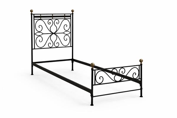 Letto singolo in ferro battuto