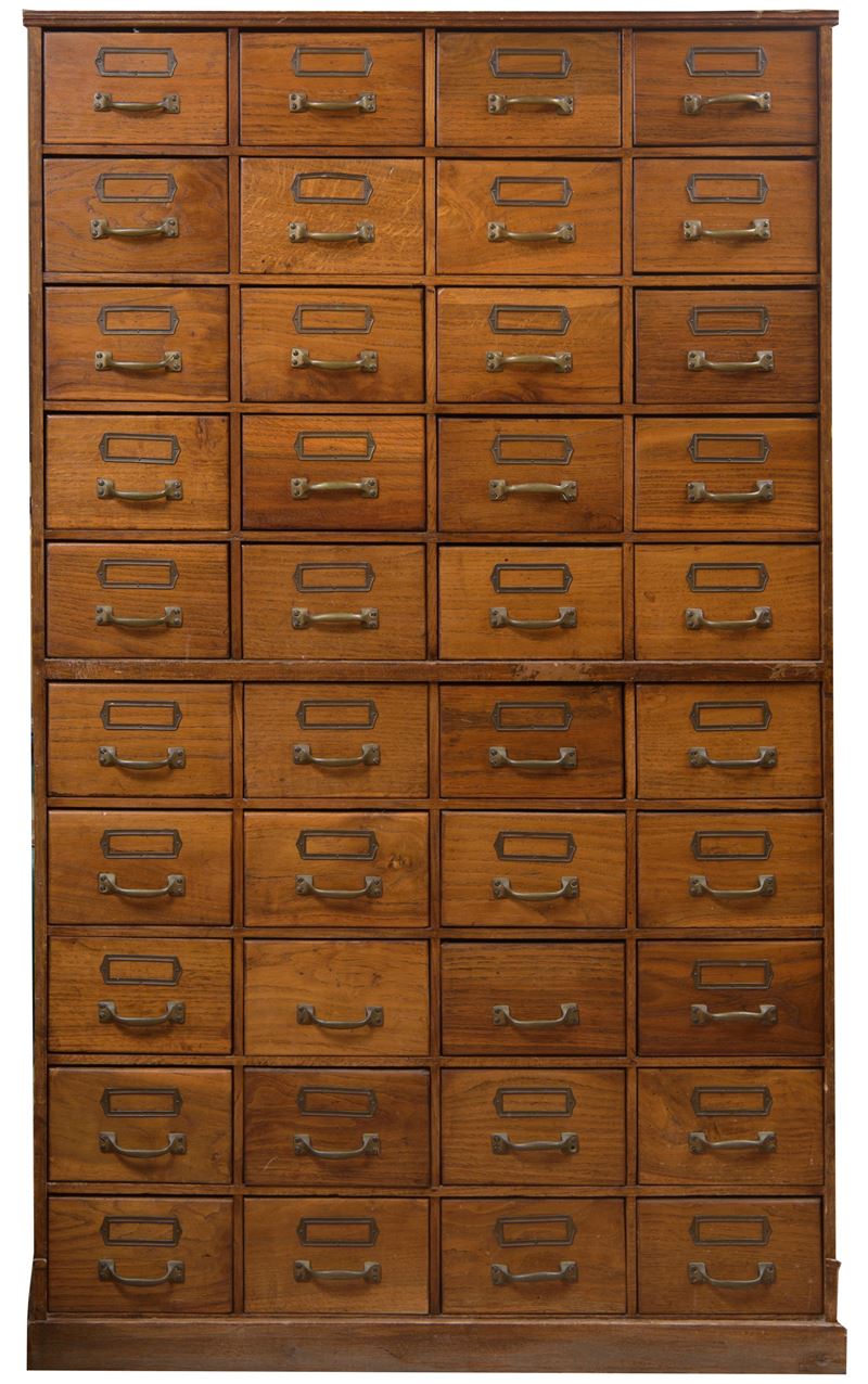 Cartoliera in legno di rovere, 40 cassetti