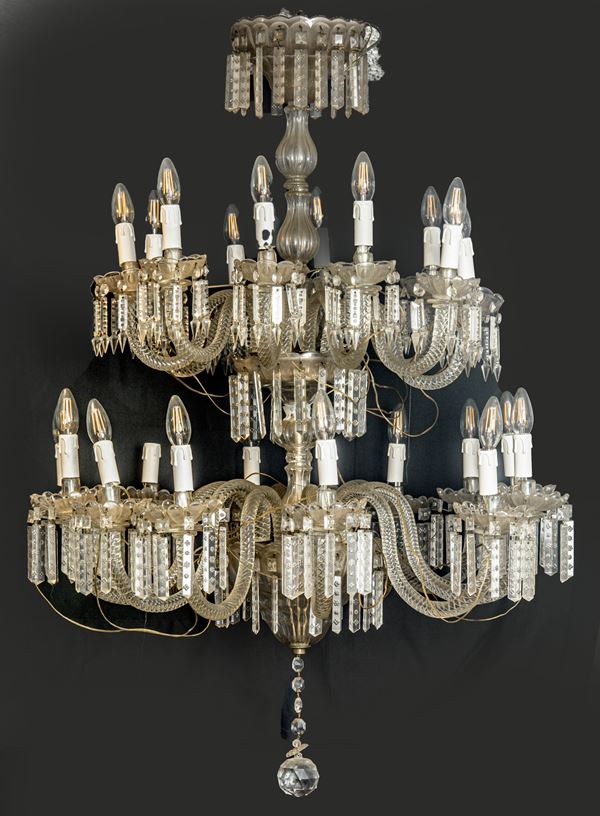 Grande lampadario a doppio palco a 12 luci