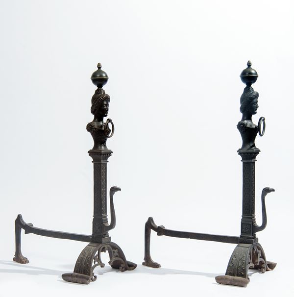 Coppia di grandi alari