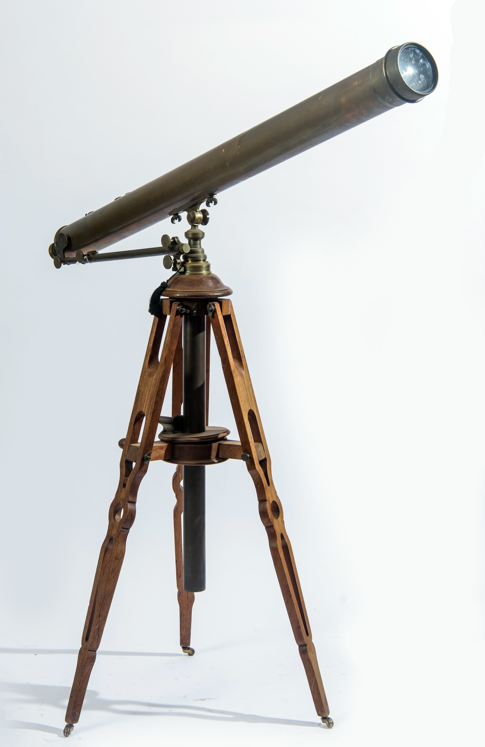Telescopio/cannocchiale nautico, ottone e legno, fine XIX - inizio XX secolo