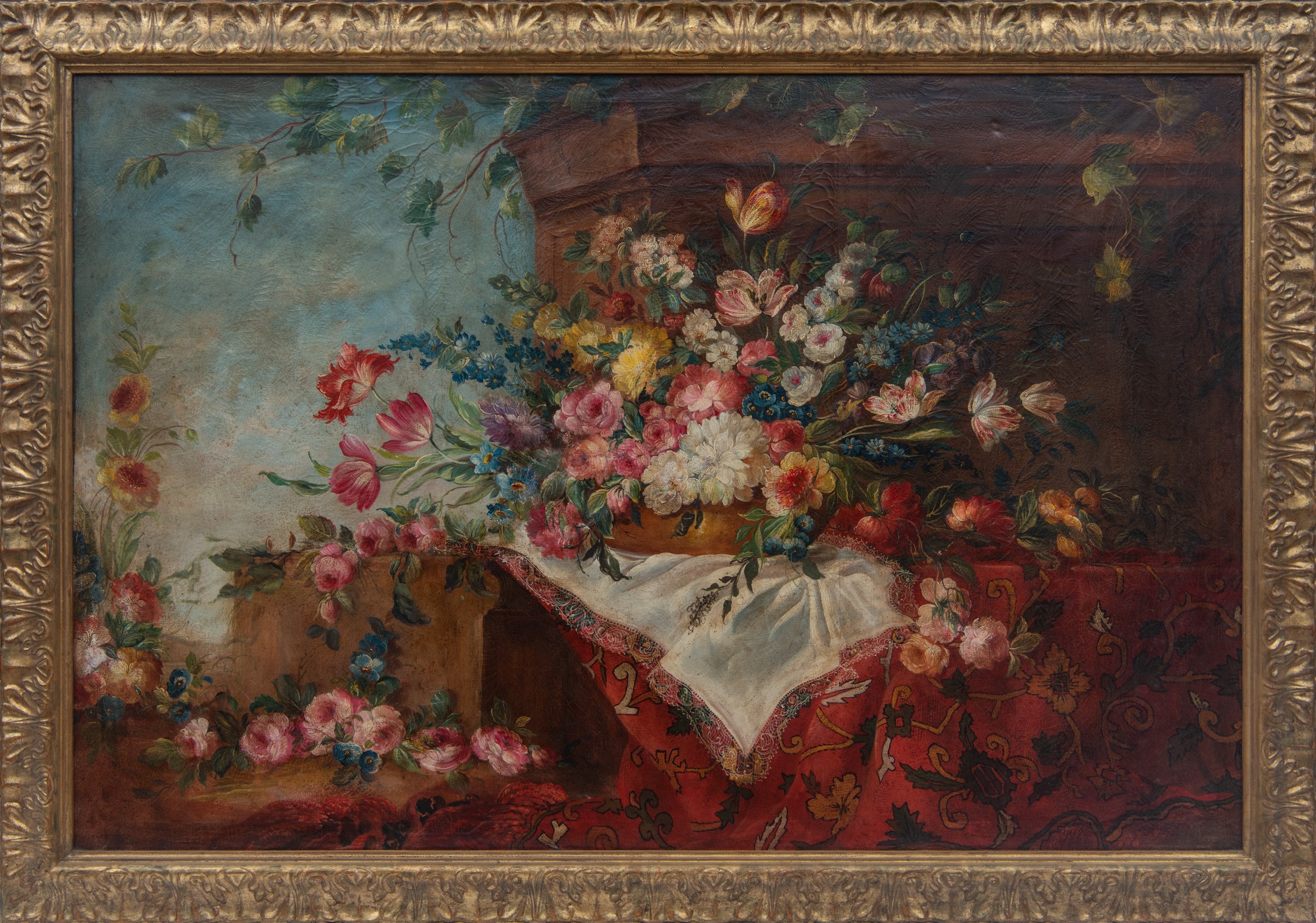 Natura morta con cesto di fiori