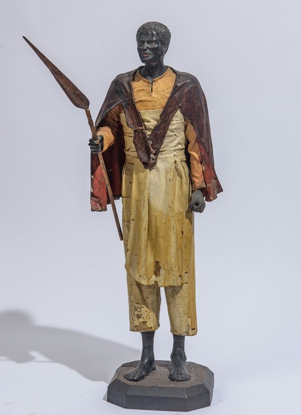 Pastore da presepe raffigurante moro