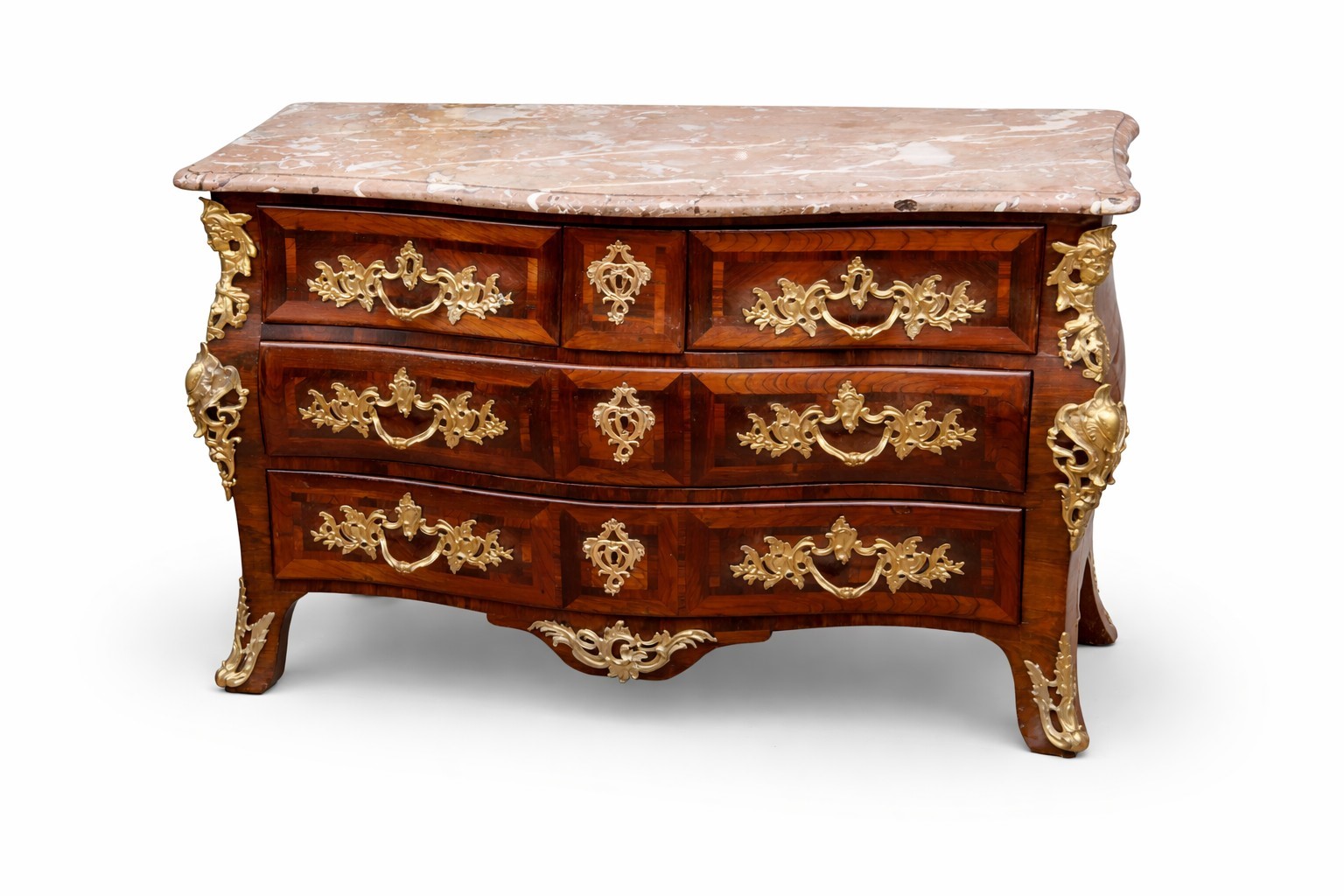 Jean Charles Ellaume - Commode in marmo con applicazioni in bronzo dorato