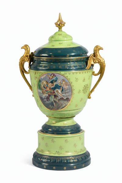 Vaso grande in porcellana policroma, Vienna, fine del XIX secolo
