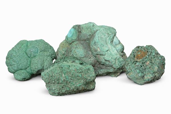 Sei blocchi di malachite