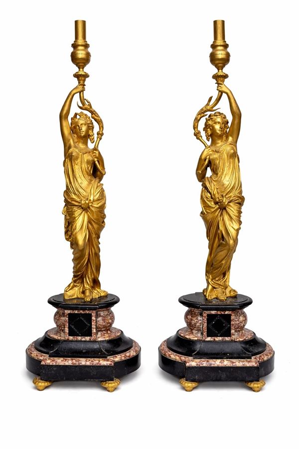 Coppia di sculture in bronzo