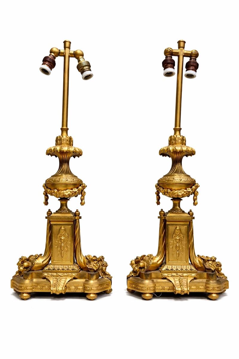 Francia, Napoleone III, Coppia di basamenti con balaustro centrale e cornucopie laterali (fine XI...