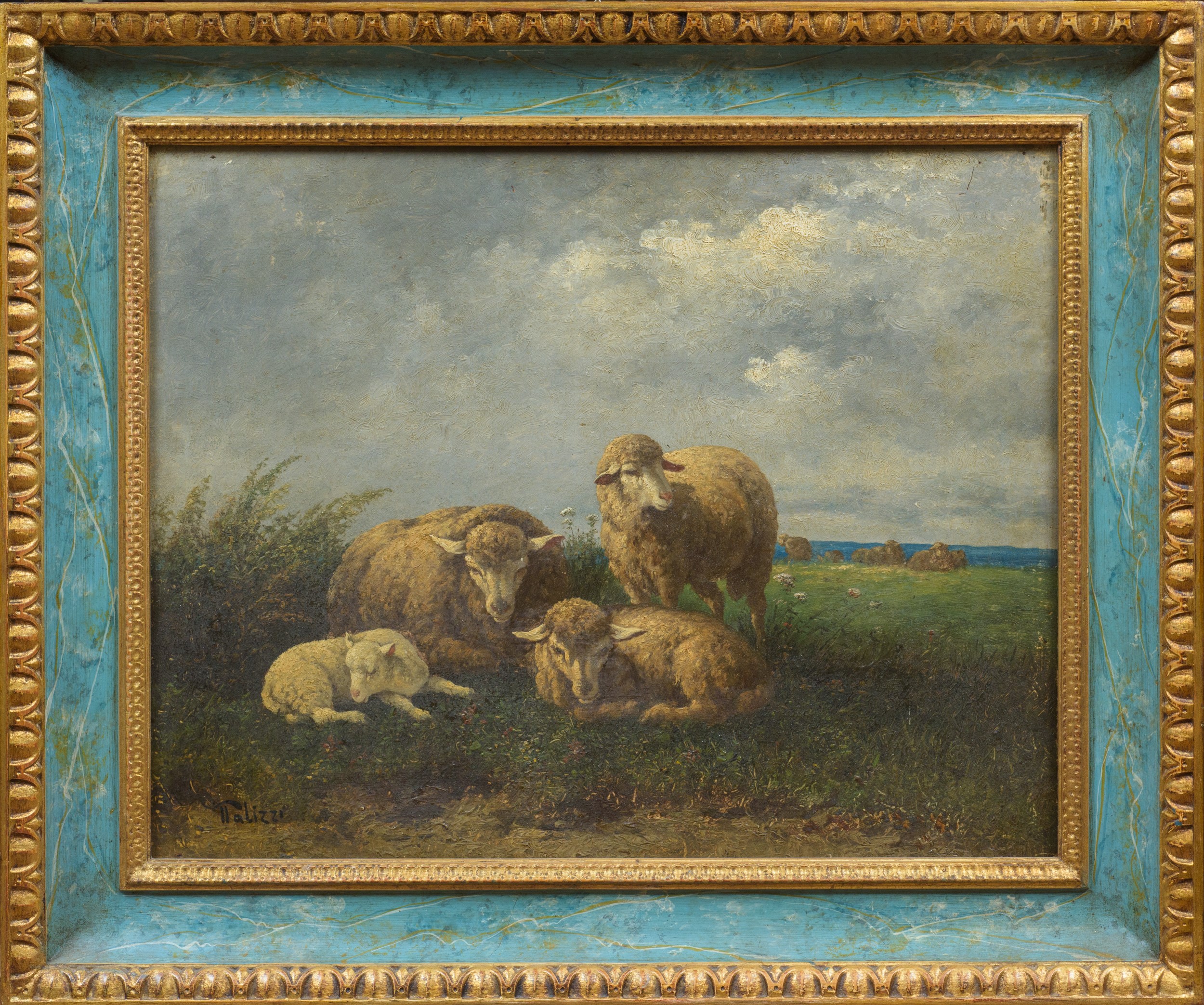 Giuseppe Palizzi - Pecore a riposo, olio su tela