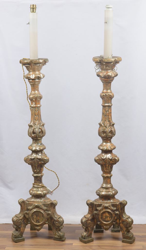 Coppia di torcieri portacandela