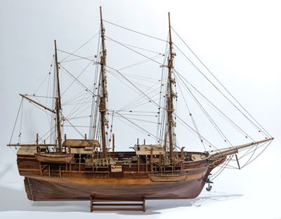 Modellino del vascello Cherles W. Morgan, legno di mogano (prima metà del XX secolo)