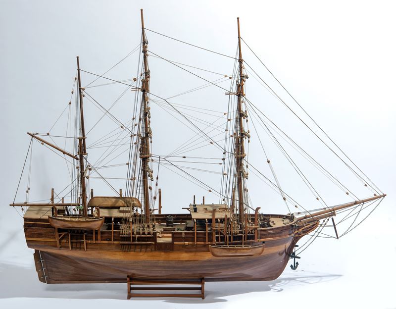 Modellino del vascello Cherles W. Morgan, legno di mogano (prima metà del XX secolo)