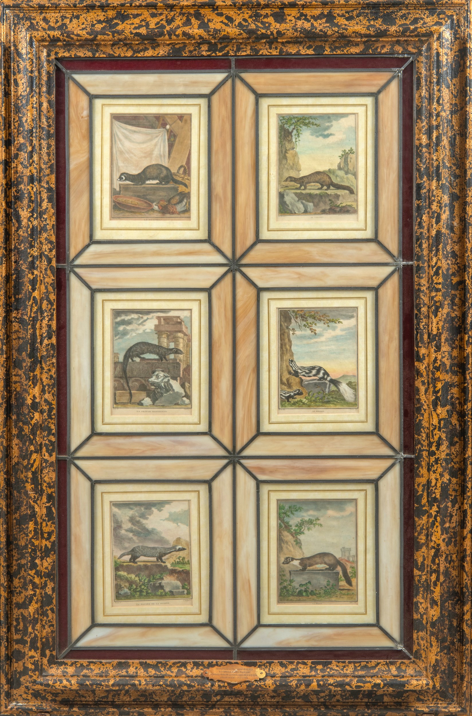 Due grandi pannelli con 6 incisioni ciascuno