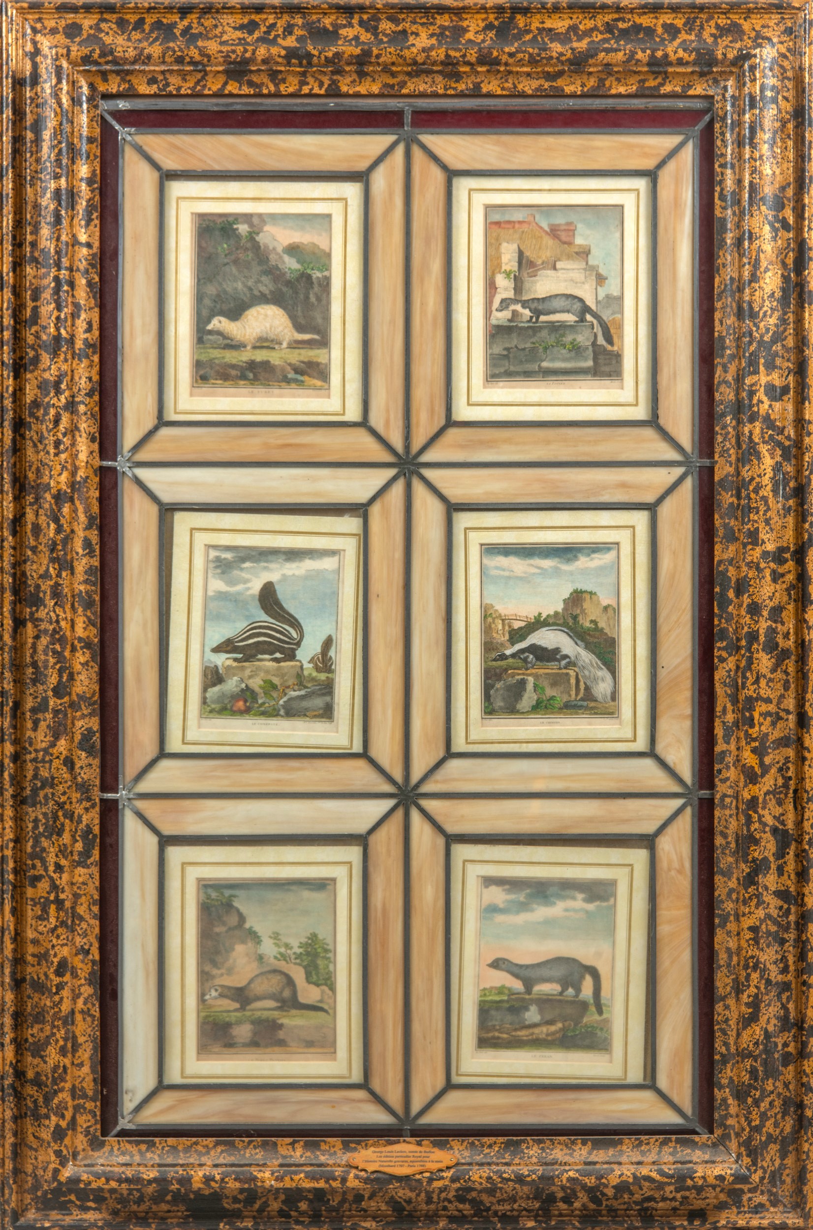 Due grandi pannelli con 6 incisioni ciascuno