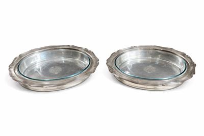 Coppia di pirofile, XX secolo, con contenitore interno in vetro Pyrex