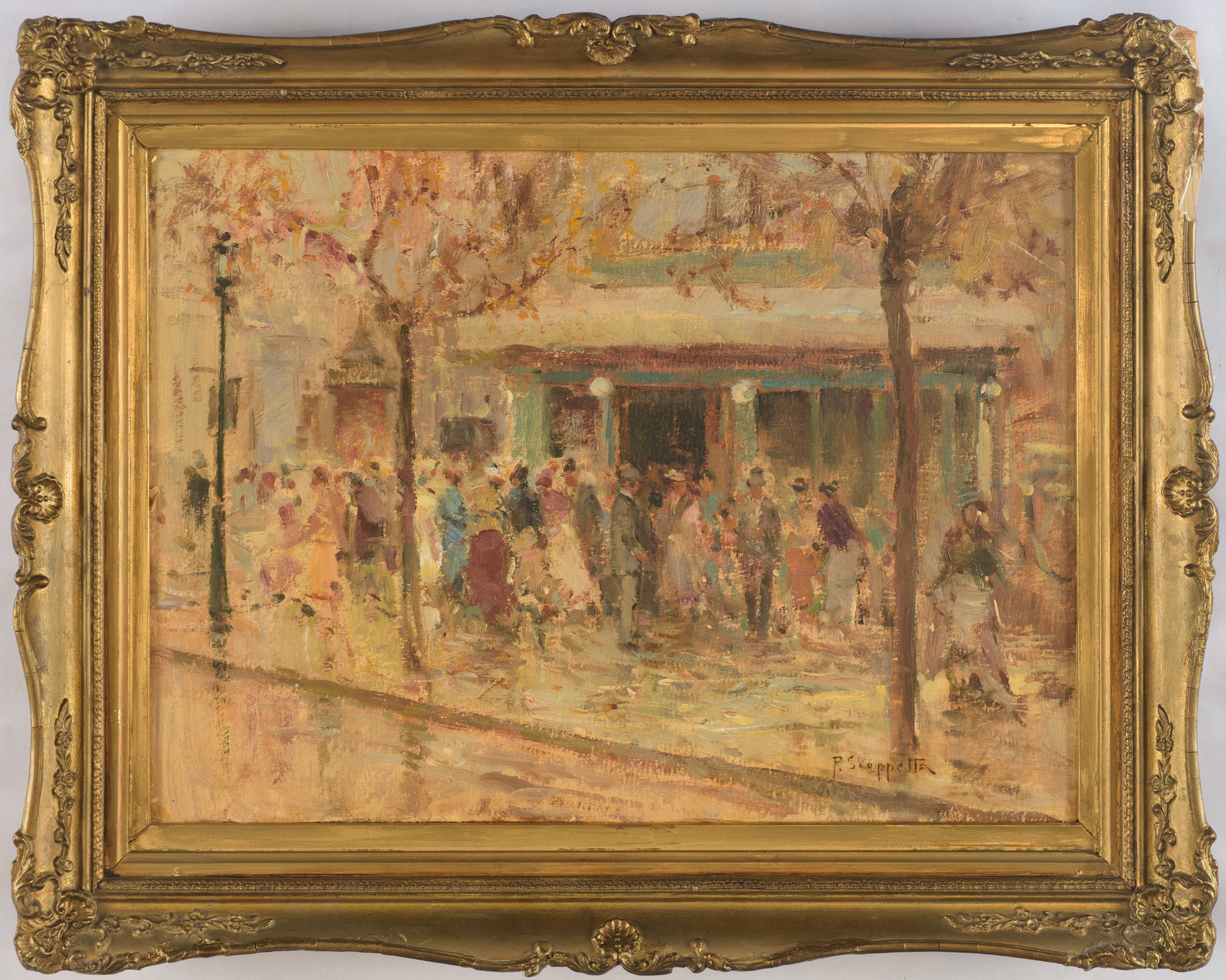 Pietro Scoppetta - Parigi - olio su carta applicata su cartone